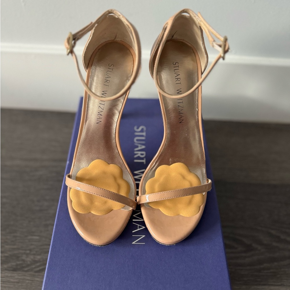 Stuart Weitzman nudist sandal in nude patent